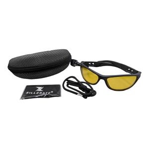 Zillerate Night Driving Glasses Yellow Lens Black Frame 307-4 UV400 Sport